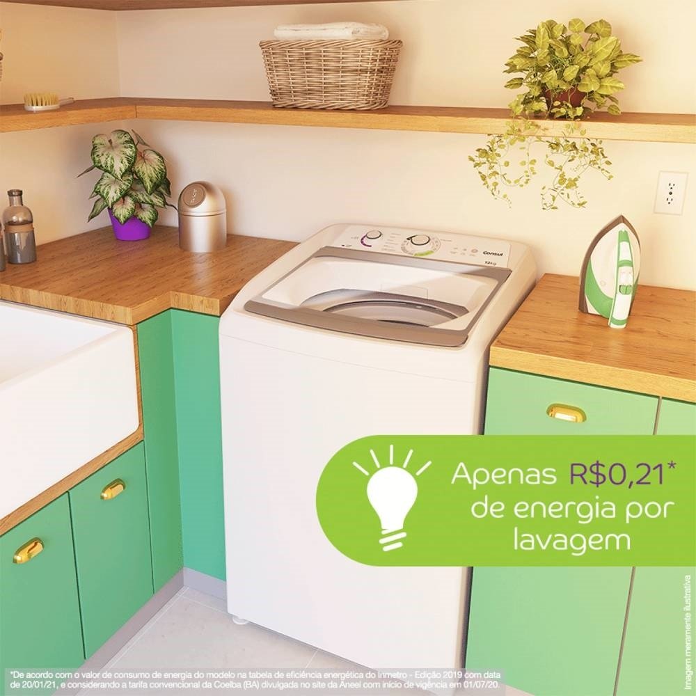 Máquina de Lavar Roupas 12Kg Consul CWH12AB - Ciclo Edredom, Dual Dispenser, Dosagem Extra Econômica, Branco, 220V