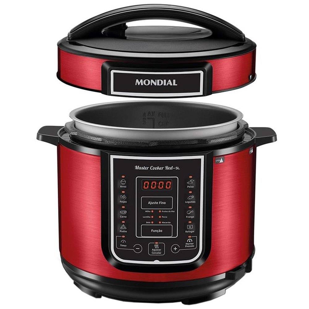 Panela Elétrica de Pressão Mondial Digital Master Cooker 5 Litros Vermelho 110V