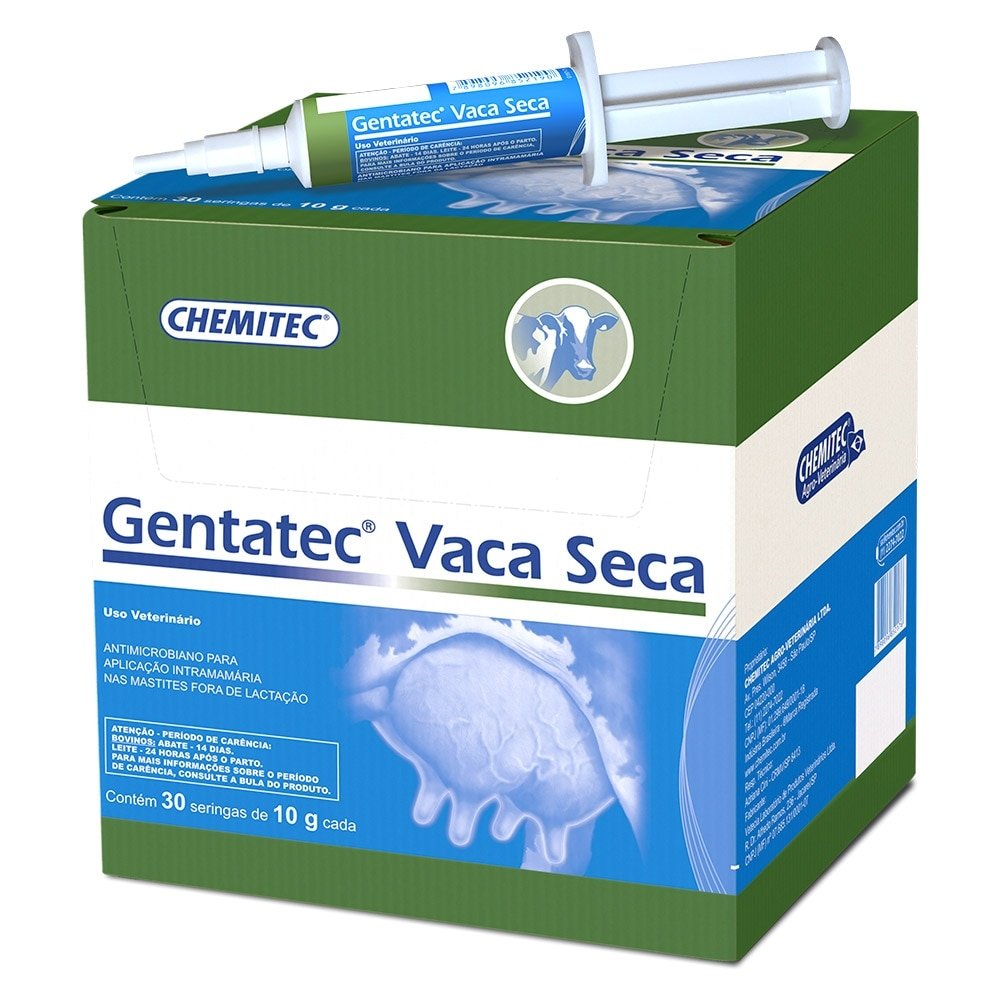 Antibiótico Gentatec Vaca Seca Intramamário 10g -Embalagem com 30 Unidades