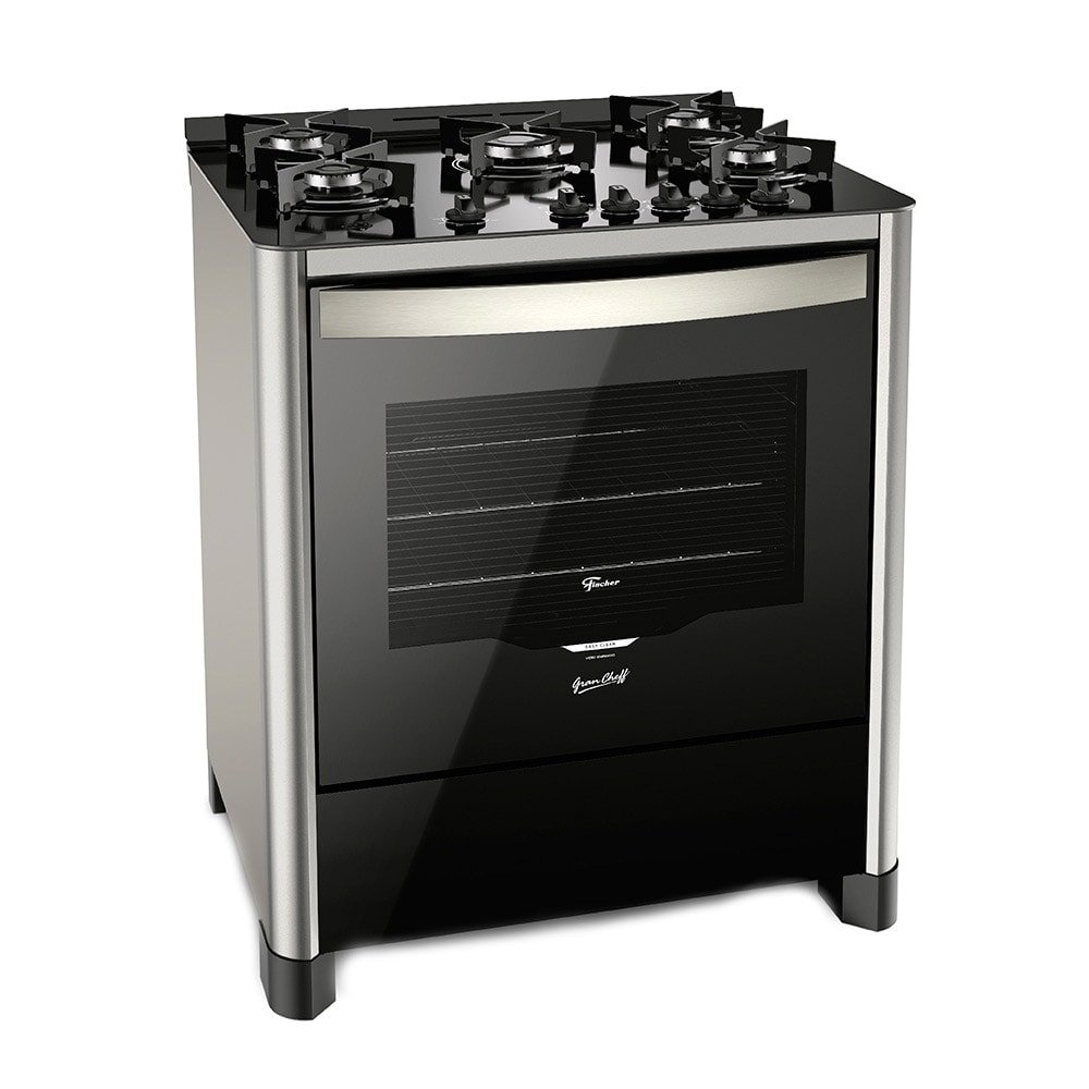 Fogão de Piso Fischer 5 Bocas Gran Cheff, Silver, Bivolt