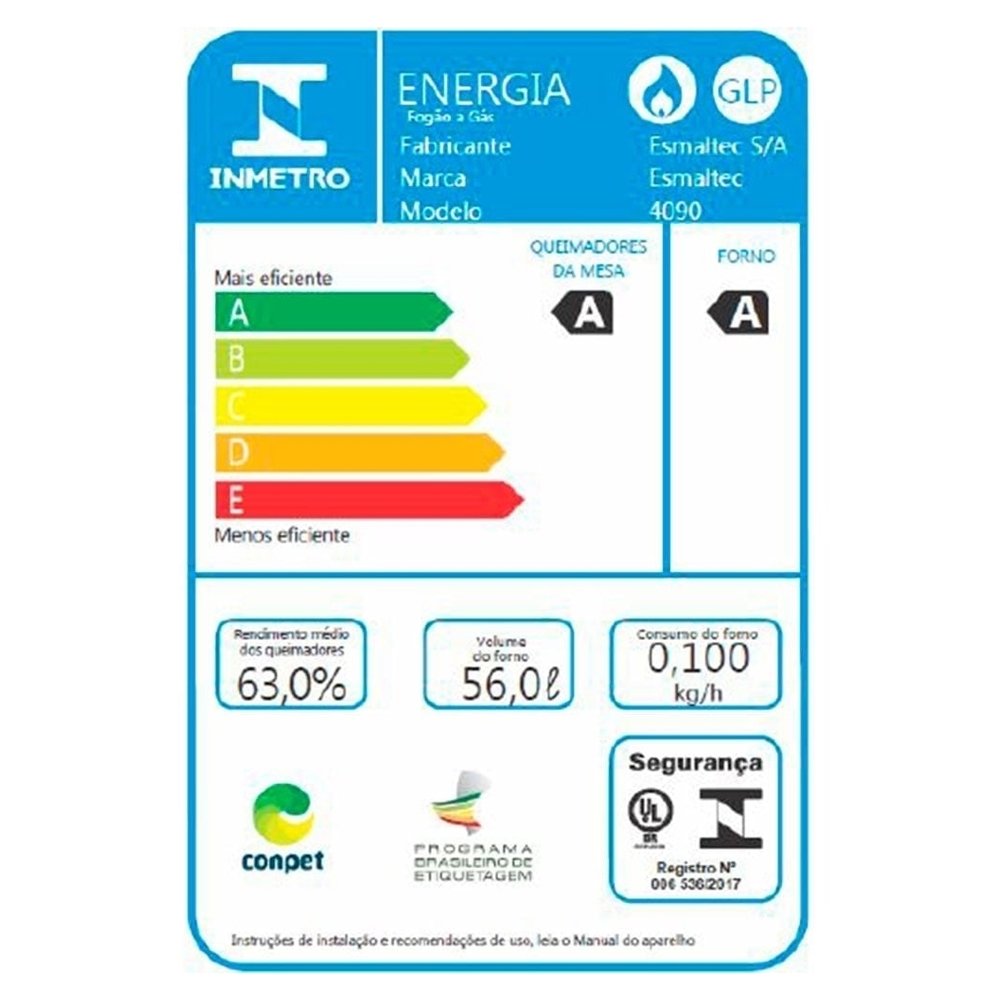 Fogão de Piso Esmaltec 4 Bocas Ágata Glass - Mesa de Vidro, Acendimento Automático, Inox, Bivolt