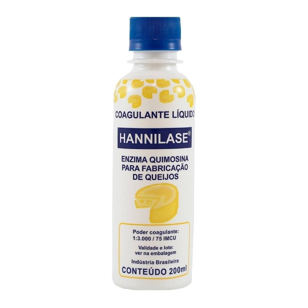 Coalho Líquido c/ Tampa Azul 200ml - 32 unidades - Hannilase