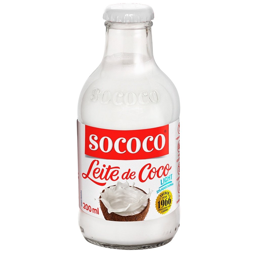 Leite de Coco Sococo Light 200ml Embalagem com 24 Unidades