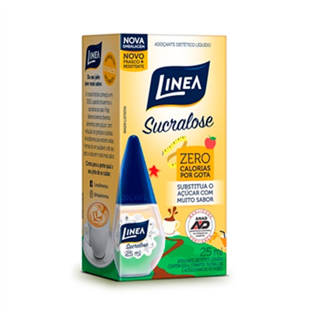 Adoçante Linea Sucralose Líquido 25ml Embalagem com 6 Unidades