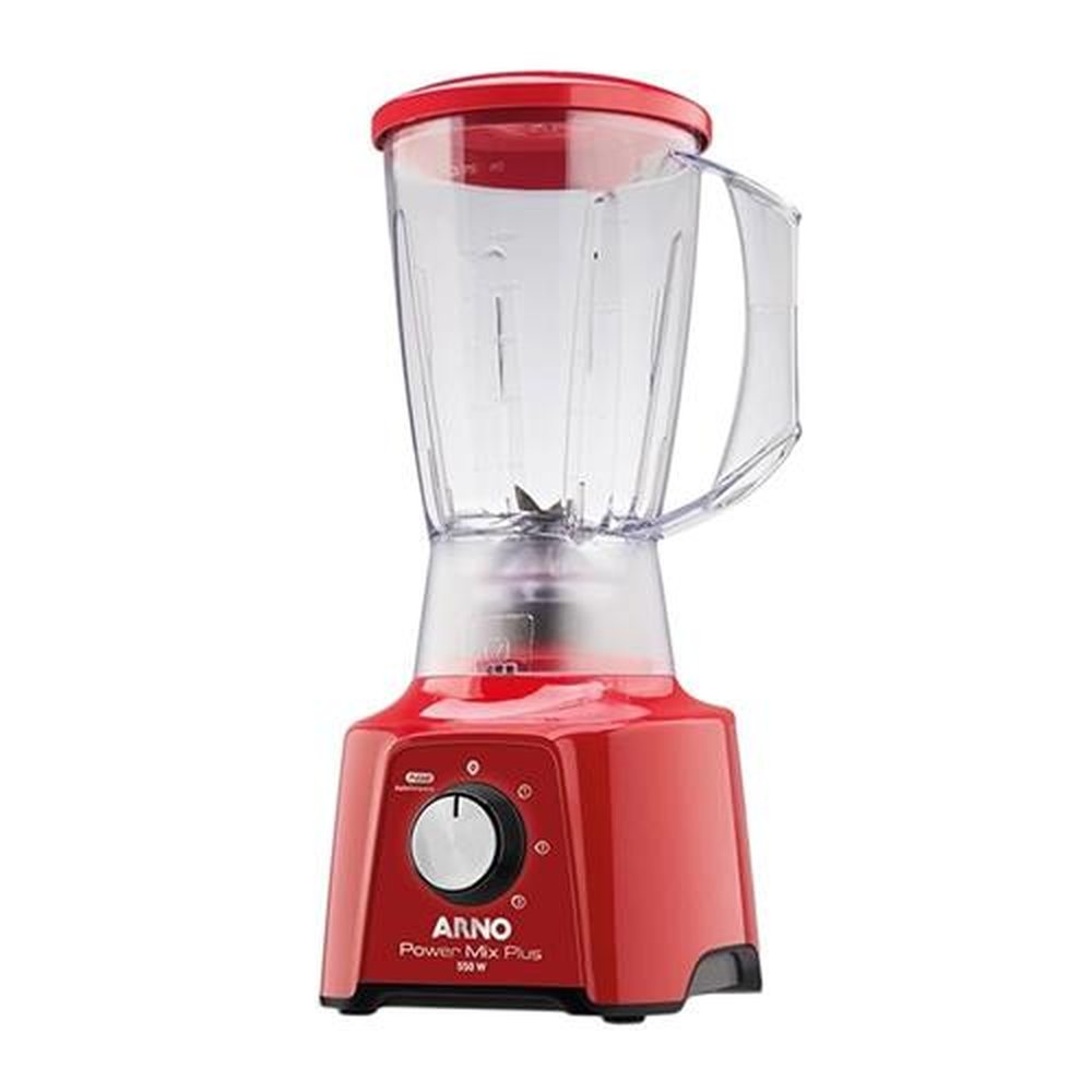 Liquidificador Arno Power Mix LQ21 | Copo de SAN Cristal e 03 Velocidades + Pulsar, 550W, Vermelho, 220V