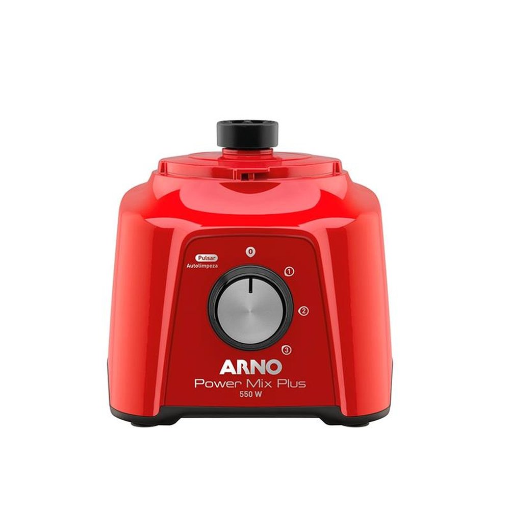 Liquidificador Arno Power Mix LQ21 | Copo de SAN Cristal e 03 Velocidades + Pulsar, 550W, Vermelho, 220V