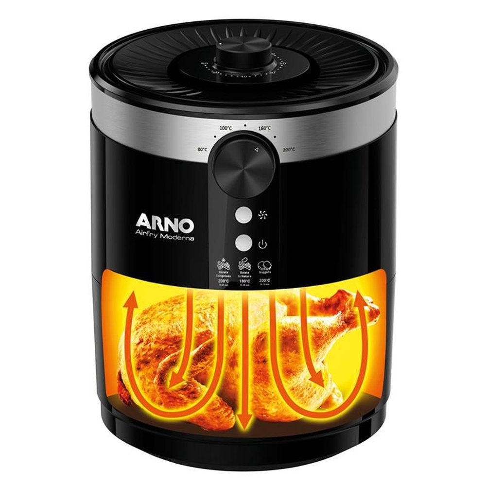 Fritadeira sem Óleo Arno Air Fryer Moderna PFRY | Cesta, 3,5 Litros, Preto, 220V