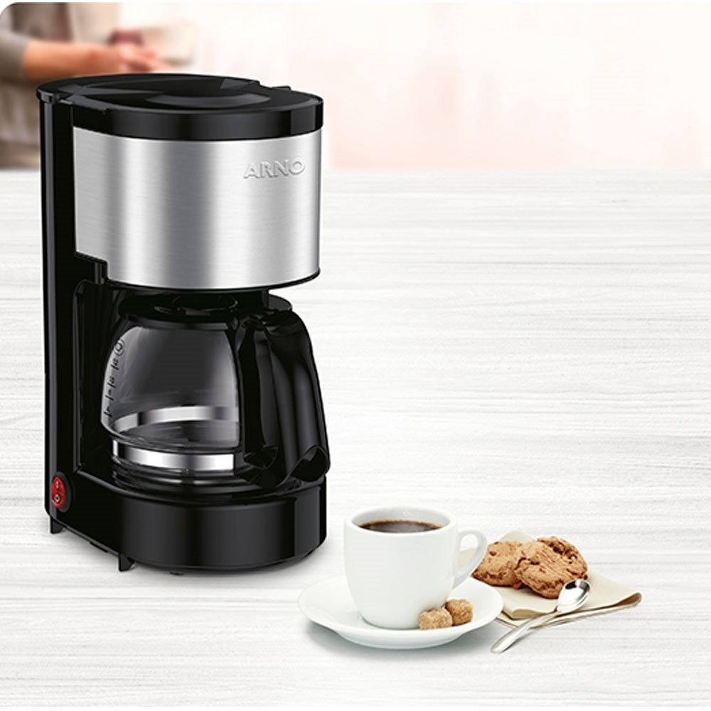 Cafeteira Elétrica Arno Perfeccta CFPI - 12 Xícaras com Filtro Preto/Inox, 110V