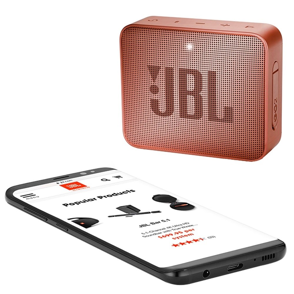 Caixa de Som JBL GO2, Bluetooth, Prova D' Água, Bateria Recarregável, 3W RMS, Canela