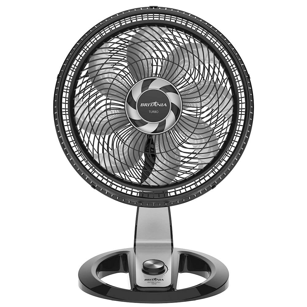 Ventilador de Mesa Britânia BVT480P Turbo, 40cm, 3 Velocidades, Preto, 110V