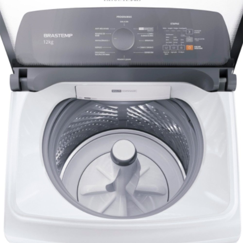 Máquina de Lavar Roupas 12Kg Brastemp BWK12AB - com Ciclo Edredom, Ciclo Antibolinha e Tira Manchas Advanced, Branco, 110V