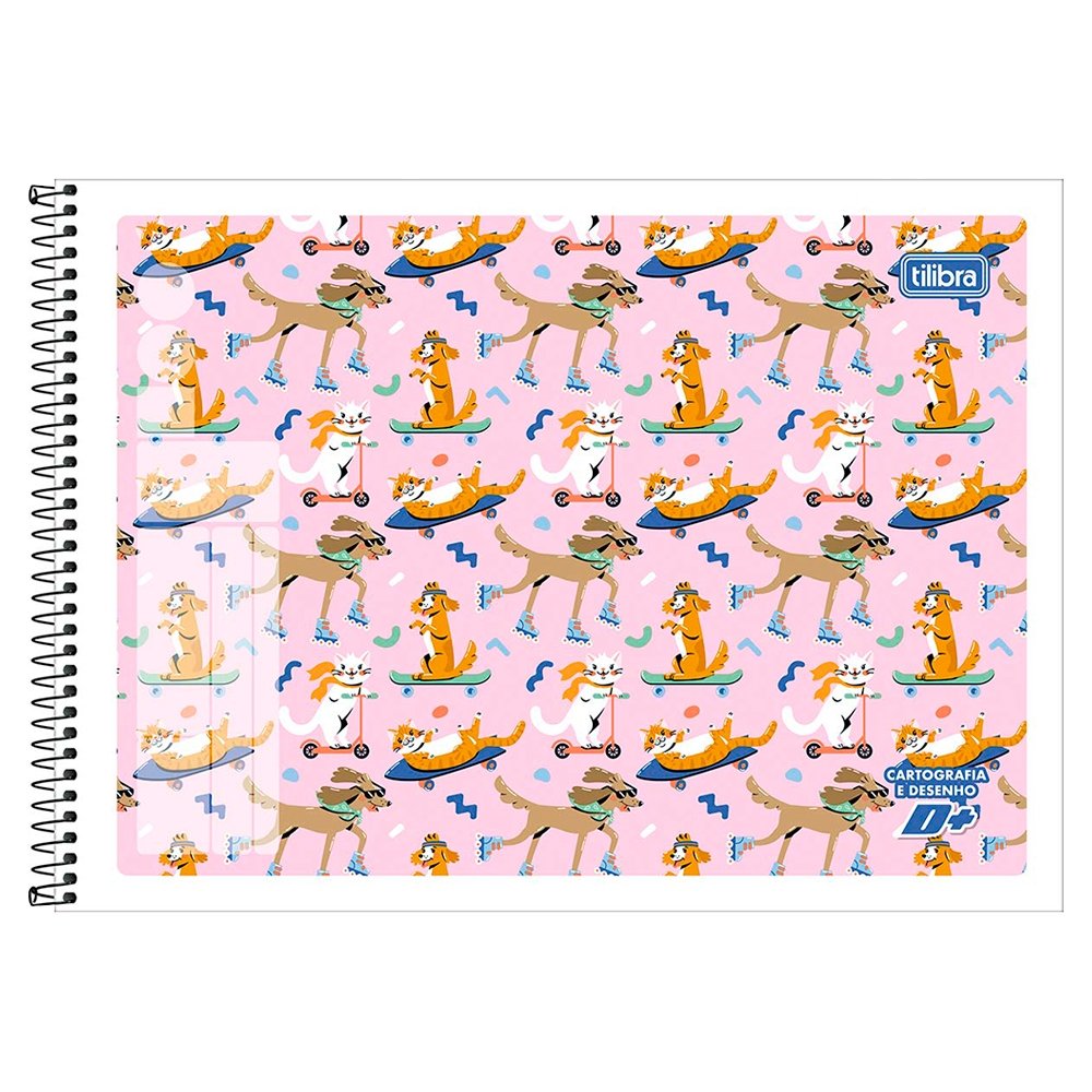 Caderno Espiral Tilibra Cartografia Capa Flexível  Mais+ Sem Seda 48 Folhas- Embalagem com 10 Unidades (Sortidos)