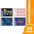 Caderno Espiral Tilibra Cartografia Capa Flexível  Mais+ Sem Seda 48 Folhas- Embalagem com 10 Unidades (Sortidos)