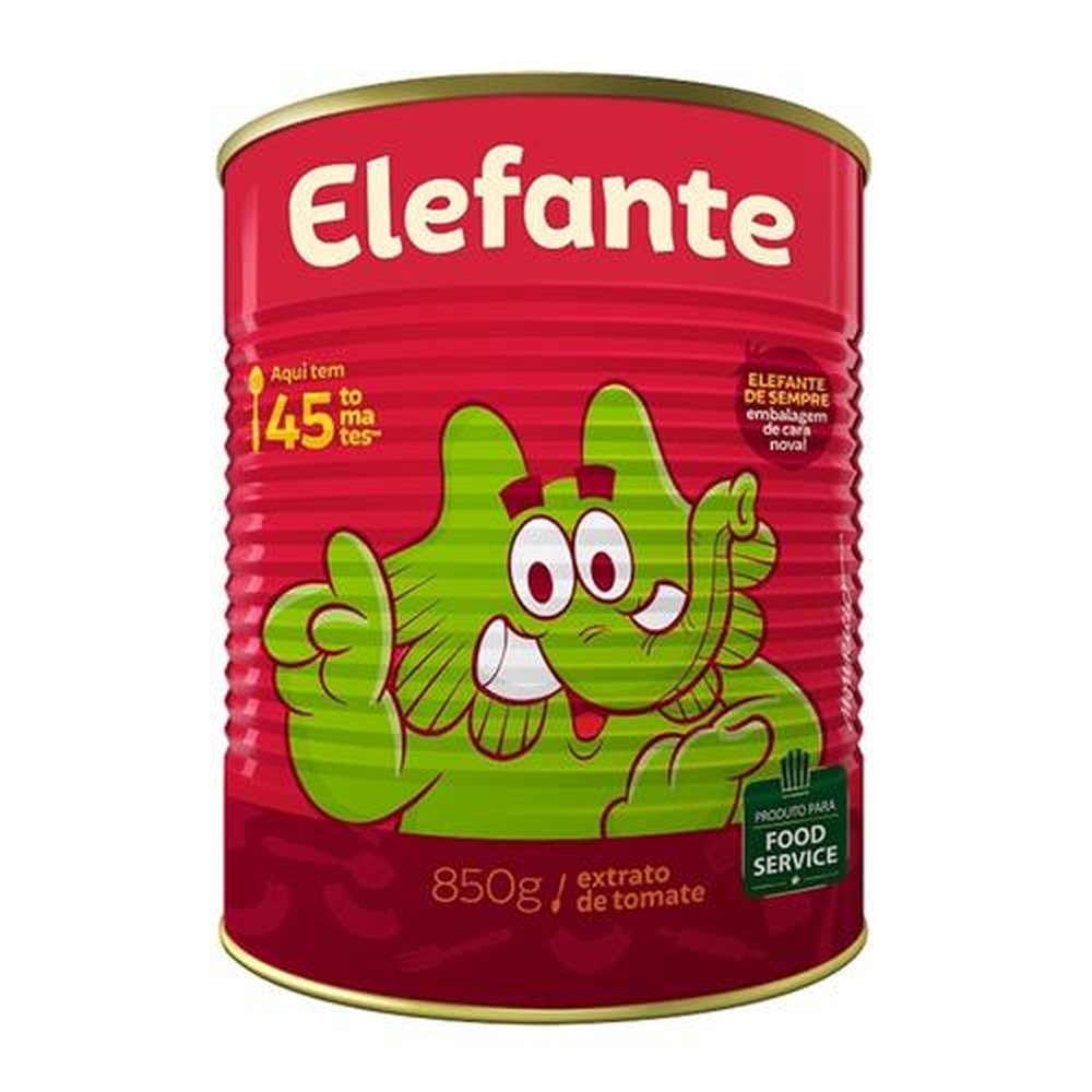 Extrato de Tomate Lata Elefante 850g - Embalagem c/ 12 unidades
