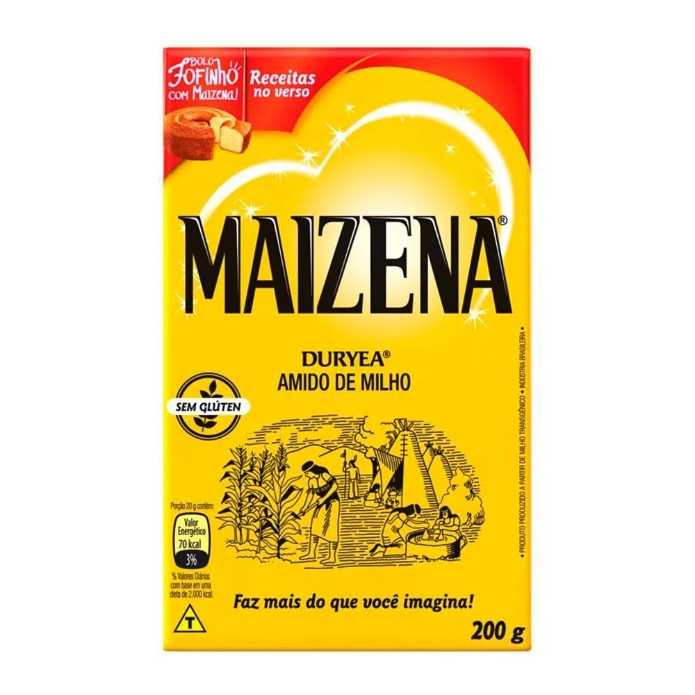 Amido de Milho Maizena 200g - Embalagem com 50 Unidades