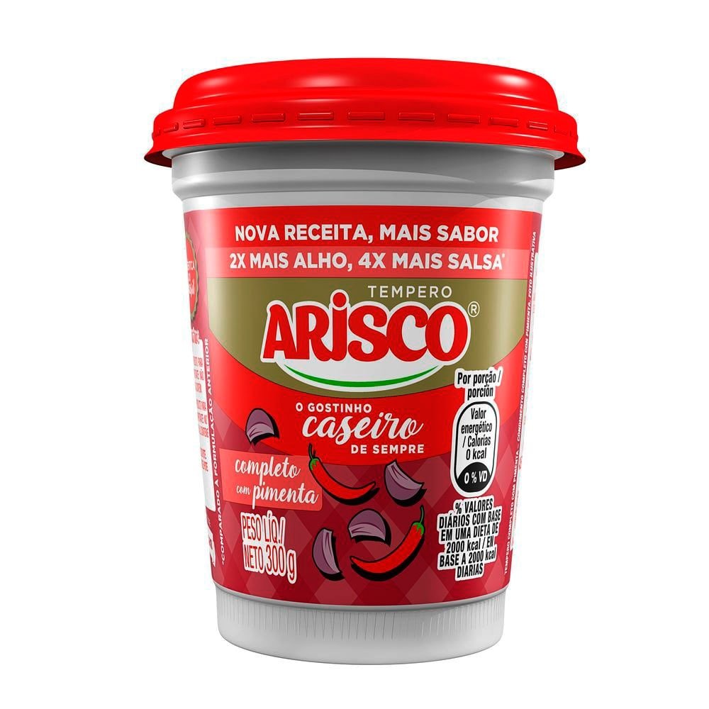 Tempero Arisco Completo com Pimenta 300g - Embalagem com 24 Unidades