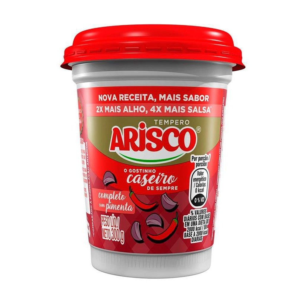 Tempero Pronto Arisco Completo com Pimenta 300g Embalagem com 24 Unidades