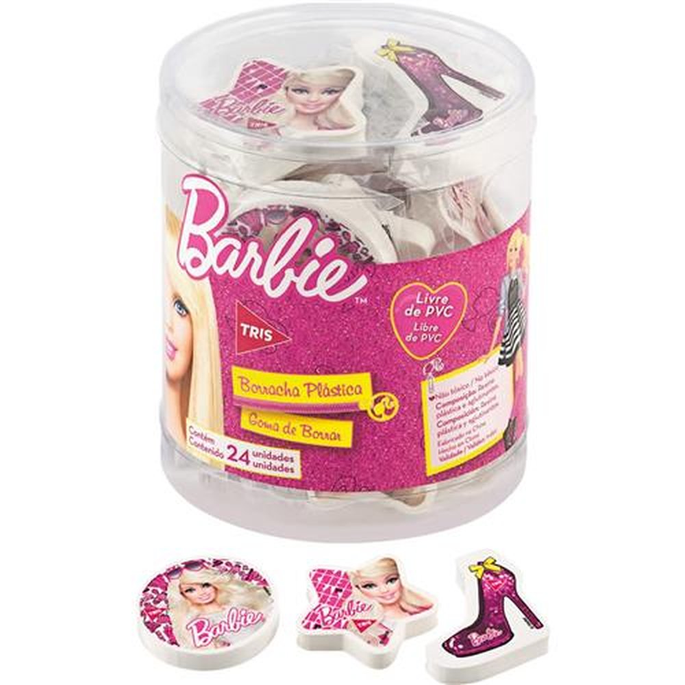Borracha Top Barbie Tris - Embalagem com 24 Unidades
