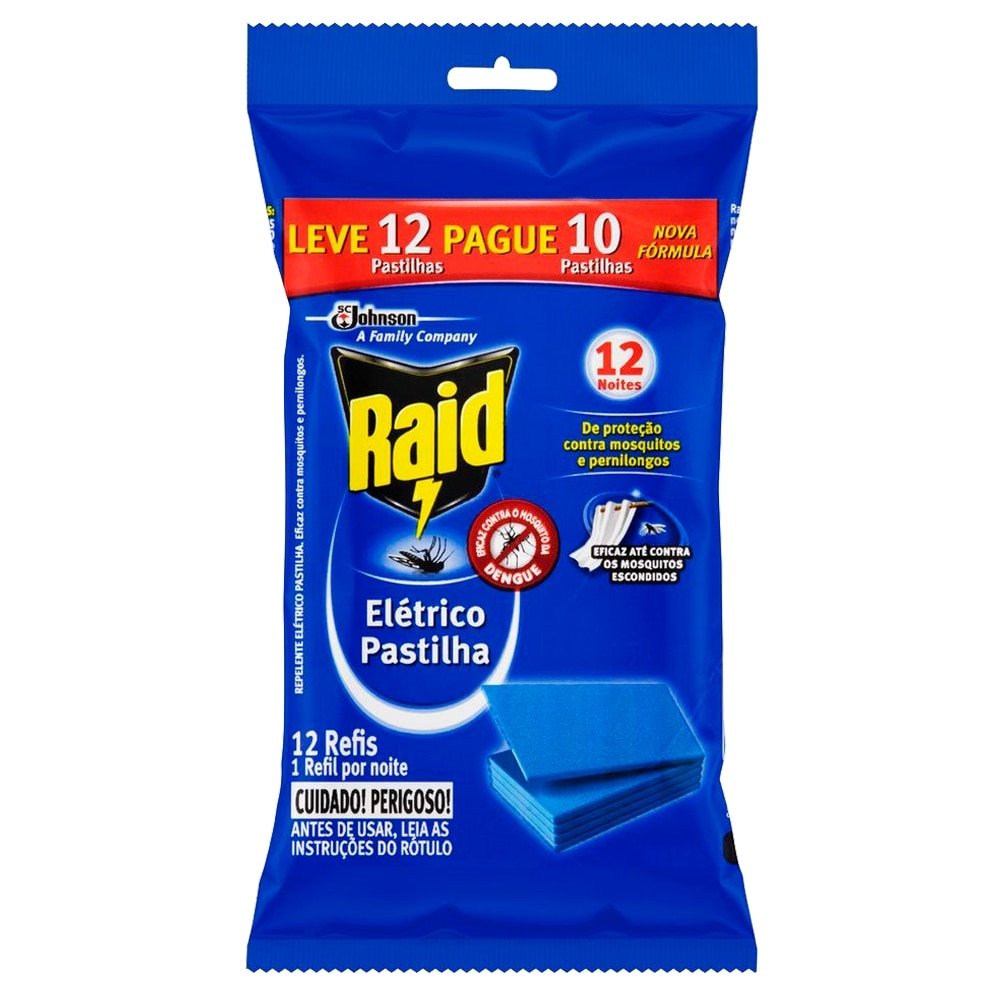 Inseticida Elétrico Raid Refil Protector Pastilha - 20 Embalagens com 12 Unidades