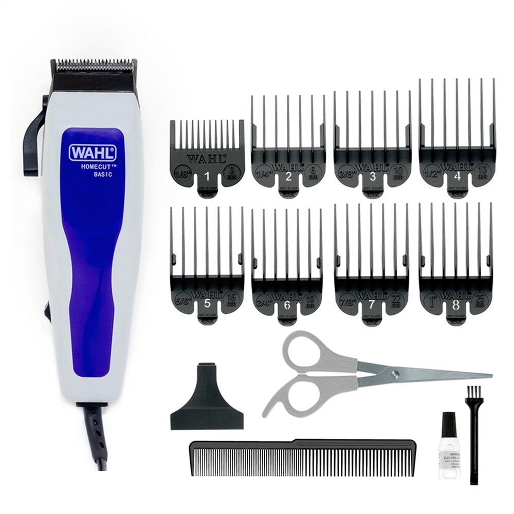Máquina de Cortar Cabelo Wahl Home - Cut Basic com Alavanca de Ajuste, 8 Pentes de Corte, 110V