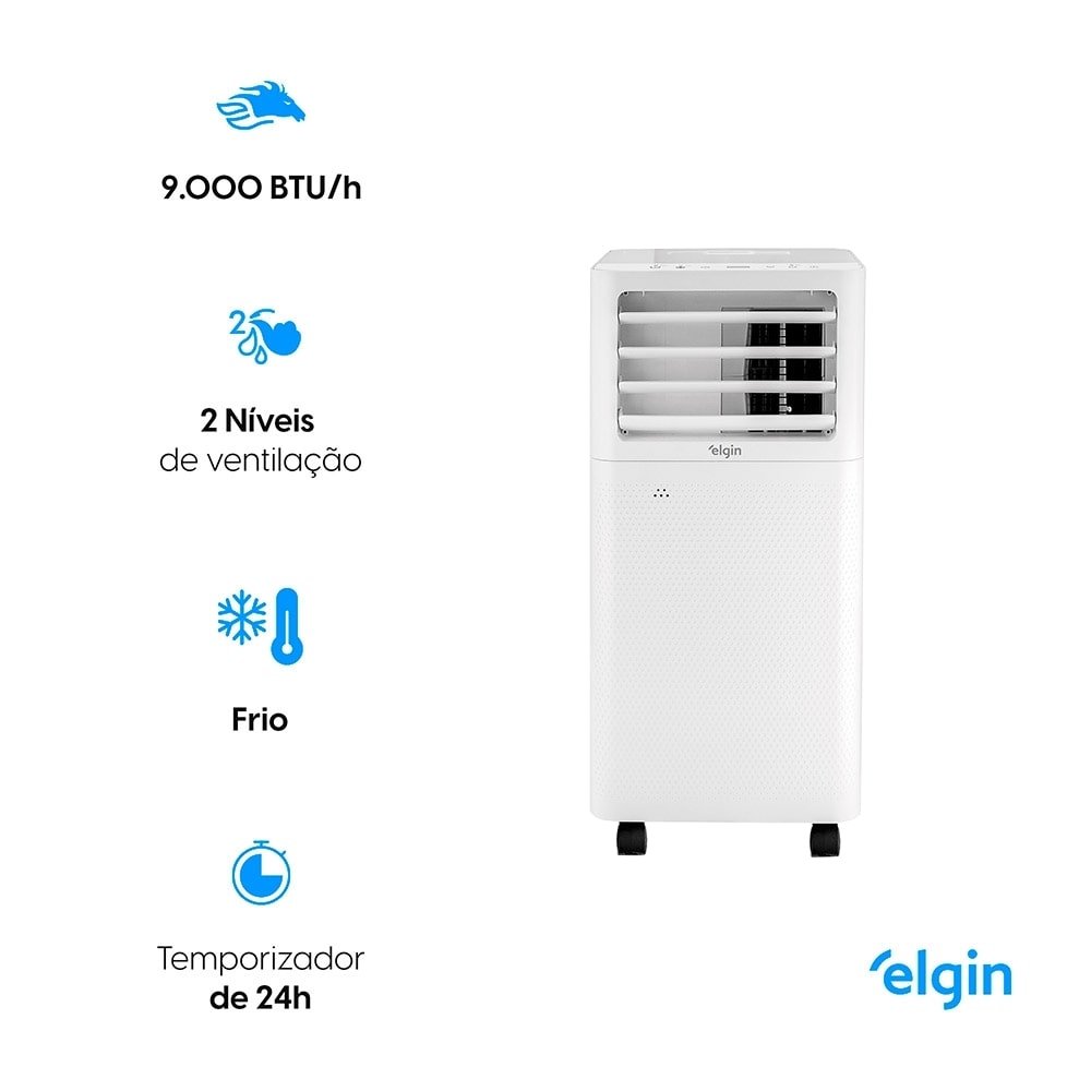 Ar Condicionado Portátil 9.000 BTUS Elgin Eco | Filtro Lavável , Frio 110V
