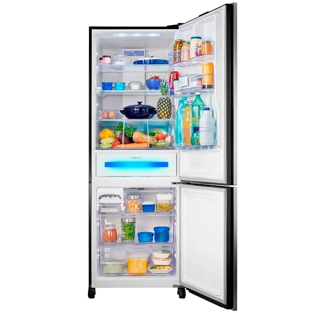 Geladeira/Refrigerador Panasonic 480 Litros A+++ NR-BB71GVFB Glass - 2 Portas, Frost Free, Tecnologia Inverter, Preto, 110V