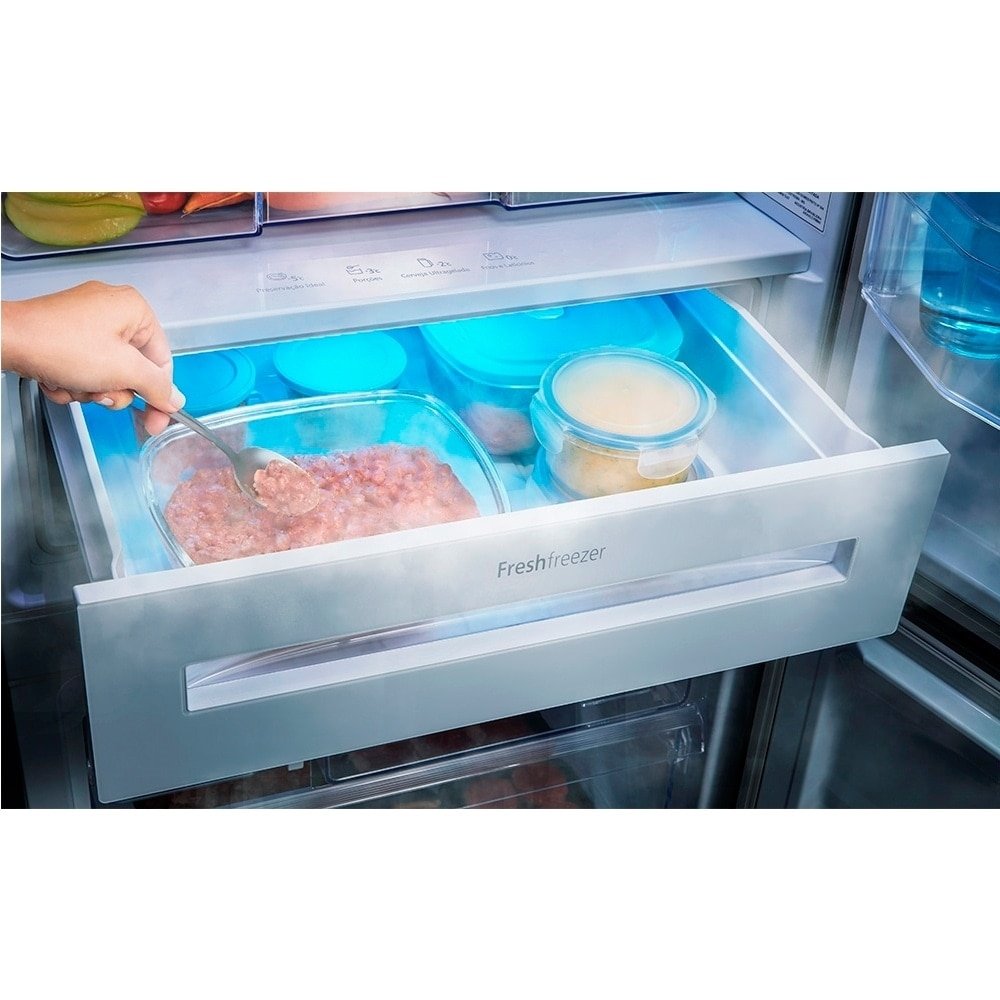 Geladeira/Refrigerador Panasonic 480 Litros A+++ NR-BB71GVFB Glass - 2 Portas, Frost Free, Tecnologia Inverter, Preto, 110V