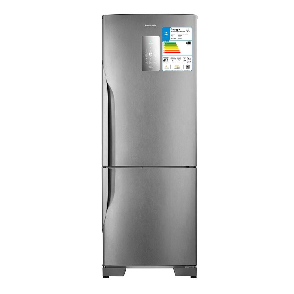 Refrigerador Panasonic 480 Litros A+++ NR-BB71PVFX - 2 Portas, Frost Free, Tecnologia Inverter, Aço Escovado, 110V