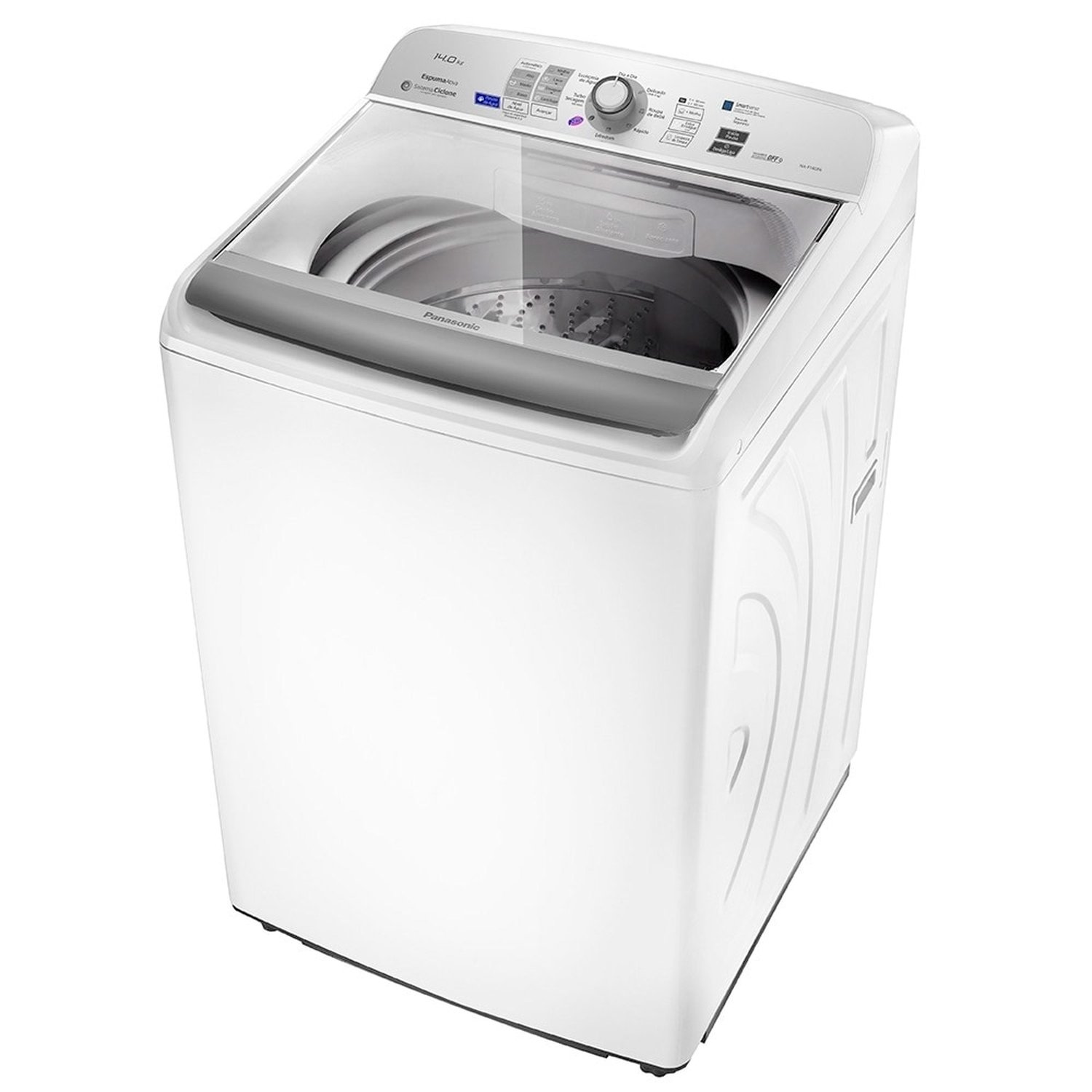 Máquina de Lavar Roupas 14kg Panasonic NA-F140B6W Branca com Sistema Ciclone 220V