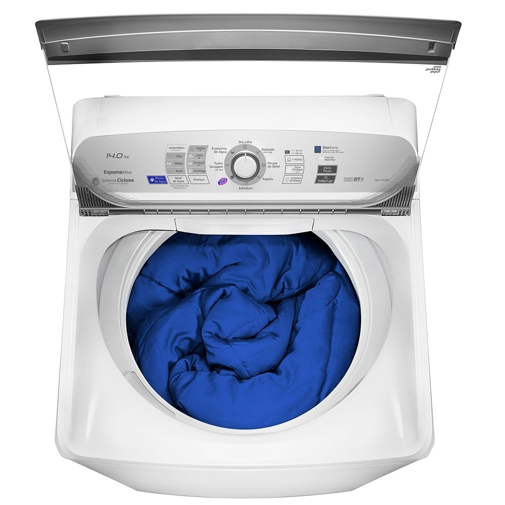 Máquina de Lavar Roupas 14kg Panasonic NA-F140B6W  Branca com Sistema Ciclone 220V