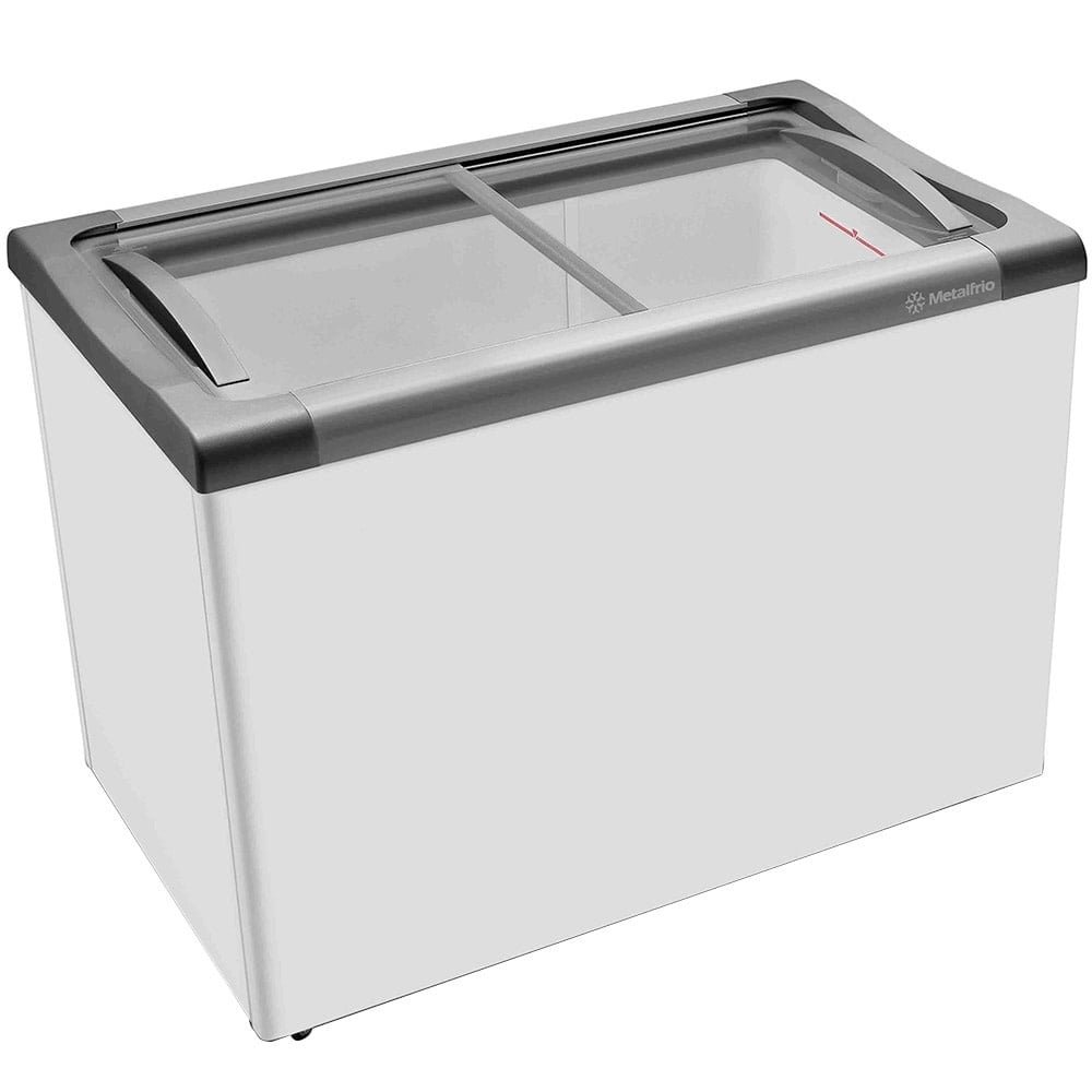 Freezer Horizontal Metalfrio 292 Litros NF30S Supra Tampa de Vidro, Branco, 110V