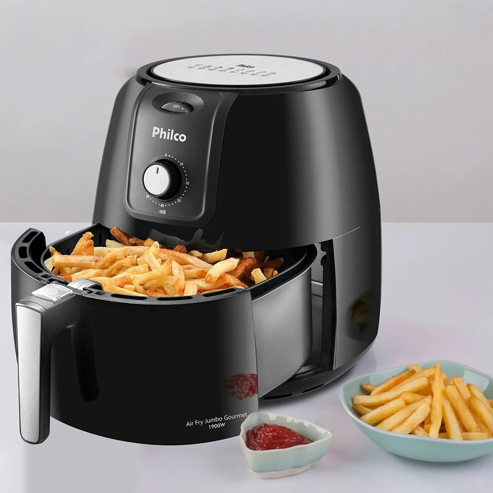 Fritadeira Air Fryer Philco Jumbo PFR13P - 1900W, 8,1 Litros, Preto, 110V