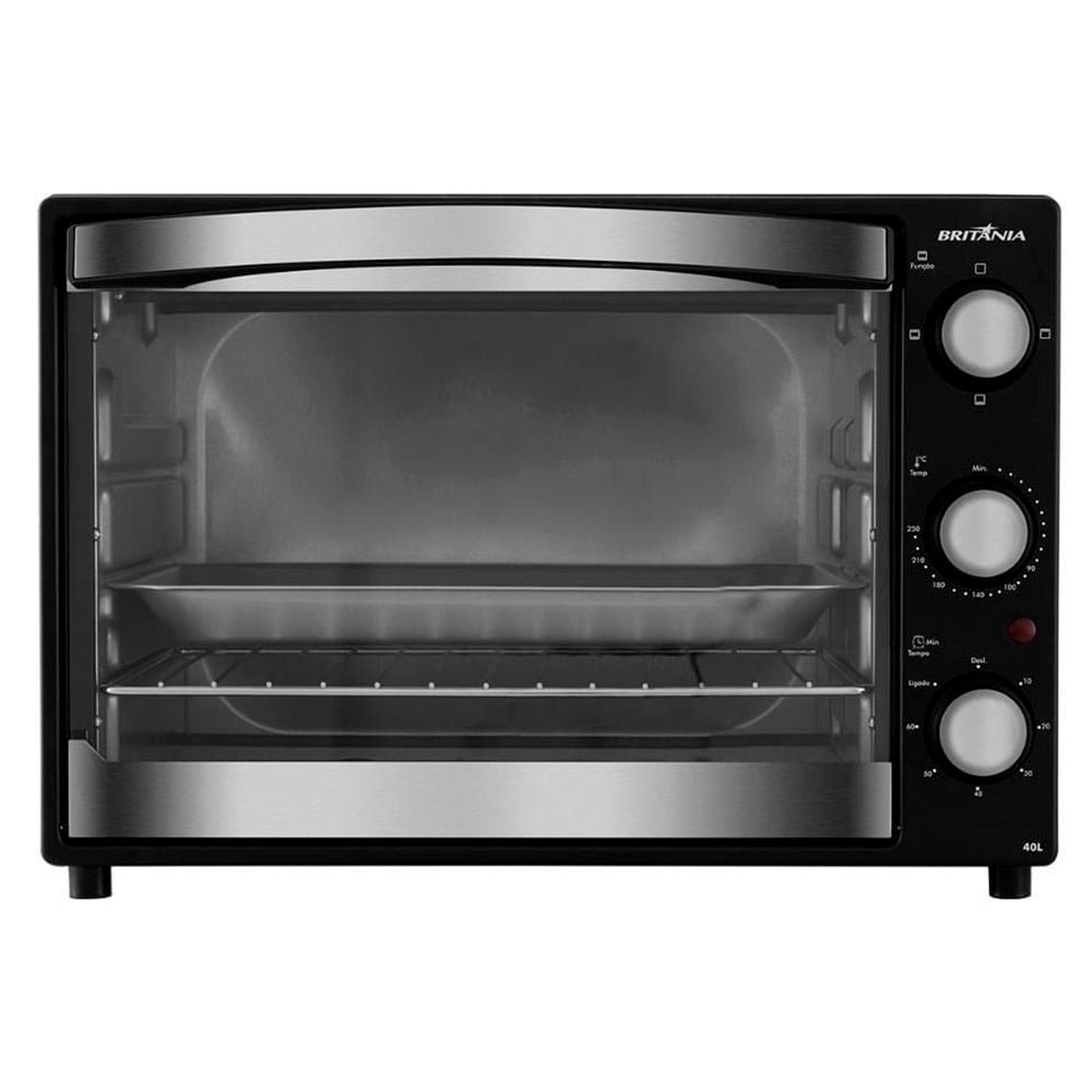 Forno Elétrico de Bancada Britânia 40 Litros BFE40P | com Timer e Grelha, Preto 220V