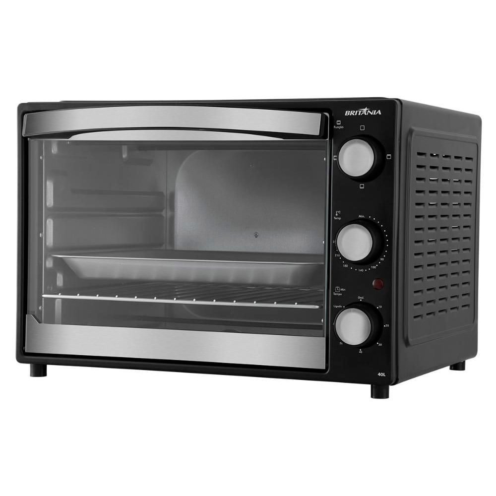 Forno Elétrico de Bancada Britânia 40 Litros BFE40P | com Timer e Grelha, Preto 220V
