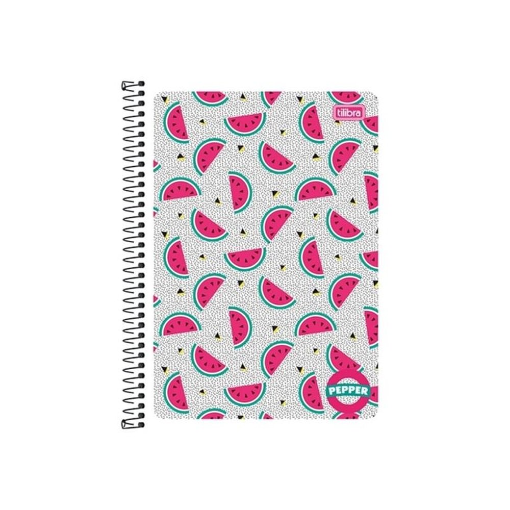 Caderno Espiral Tilibra Universitário Capa Flexível Pepper Feminino 1 Matéria 80 Folhas - Embalagem com 4 Unidades (Sortidos)