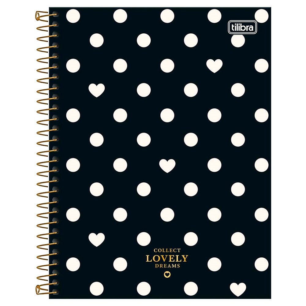 Caderno Espiral Tilibra Colegial Capa Dura West Village Metalizado 10 Matérias 160 Folhas - Embalagem com 4 Unidades (Sortidos)