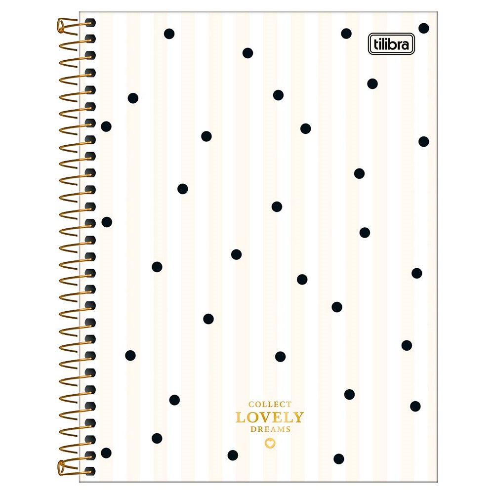 Caderno Espiral Tilibra Colegial Capa Dura West Village Metalizado 10 Matérias 160 Folhas - Embalagem com 4 Unidades (Sortidos)