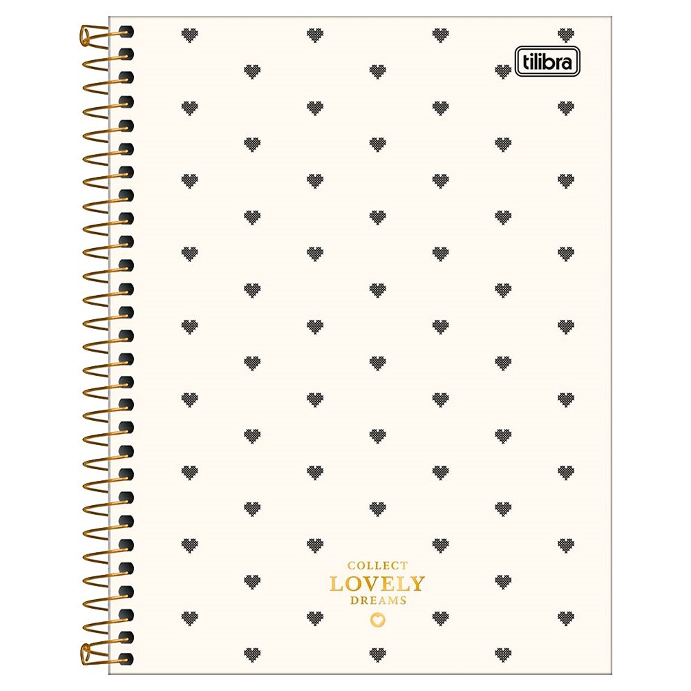 Caderno Espiral Tilibra Colegial Capa Dura West Village Metalizado 10 Matérias 160 Folhas - Embalagem com 4 Unidades (Sortidos)