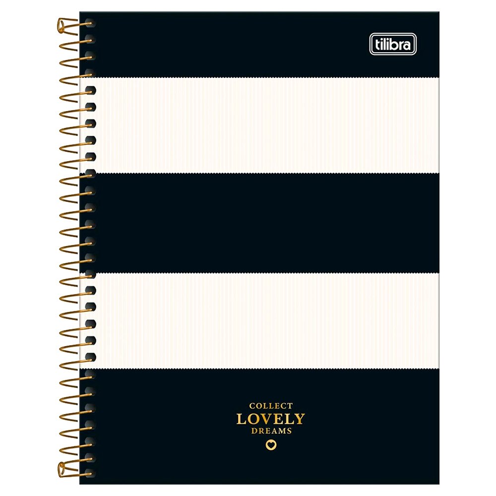 Caderno Espiral Tilibra Colegial Capa Dura West Village Metalizado 10 Matérias 160 Folhas - Embalagem com 4 Unidades (Sortidos)