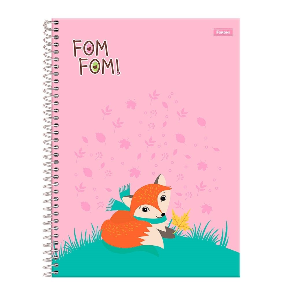 Caderno Espiral Foroni Universitário Capa Dura 1 Matéria Fom Fom 80 Folhas - Embalagem com 4 Unidades