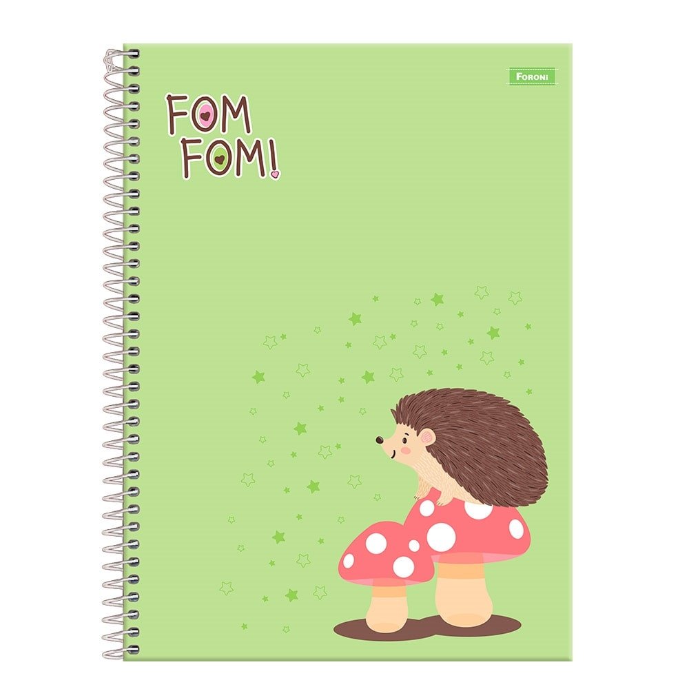 Caderno Espiral Foroni Universitário Capa Dura 1 Matéria Fom Fom 80 Folhas - Embalagem com 4 Unidades