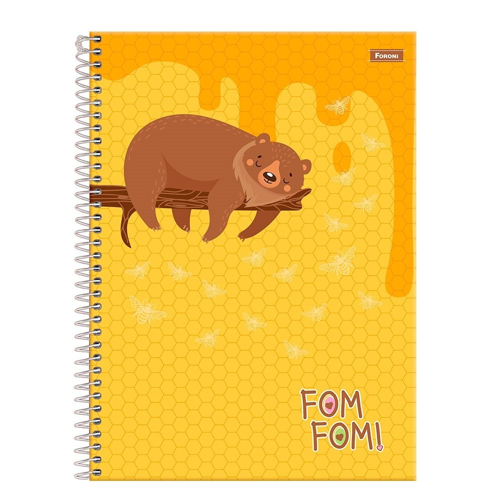 Caderno Espiral Foroni Universitário Capa Dura 1 Matéria Fom Fom 80 Folhas - Embalagem com 4 Unidades