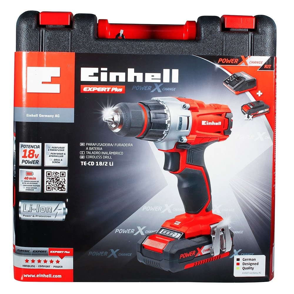 Furadeira/Parafusadeira Einhell TE-CD 18/2 LI 18V Bateria Bivolt