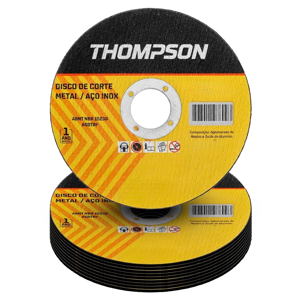 10 Discos de Corte Fino Thompson Inox 4.1/2X1mm