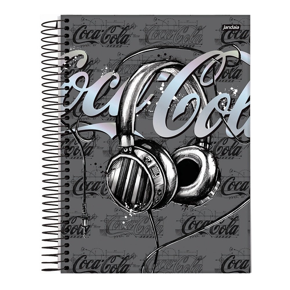Caderno Espiral Jandaia Universitário Capa Dura Coca Cola 10 Matérias 160 Folhas - Embalagem com 4 Unidades (Sortidos)