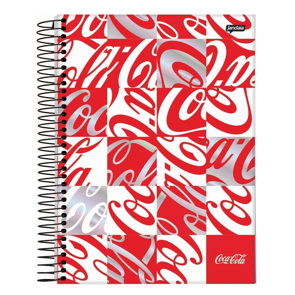 Caderno Espiral Jandaia Universitário Capa Dura Coca Cola 10 Matérias 160 Folhas - Embalagem com 4 Unidades (Sortidos)