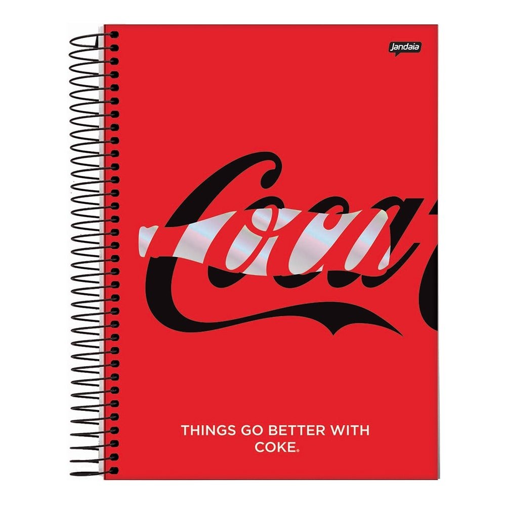 Caderno Espiral Jandaia Universitário Capa Dura Coca Cola 10 Matérias 160 Folhas - Embalagem com 4 Unidades (Sortidos)