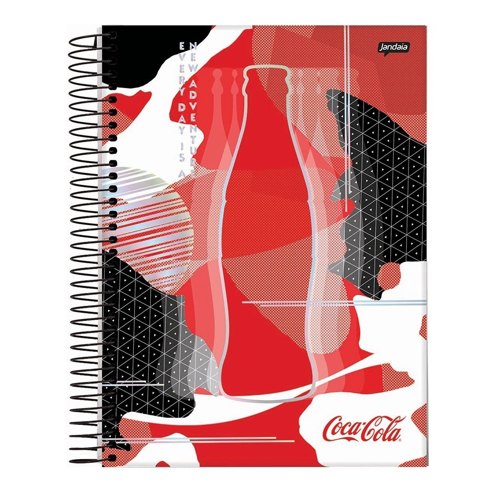 Caderno Espiral Jandaia Universitário Capa Dura Coca Cola 10 Matérias 160 Folhas - Embalagem com 4 Unidades (Sortidos)
