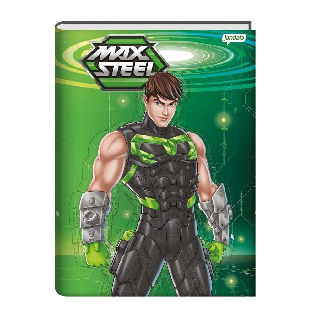 Caderno Costurado Jandaia ¼ Capa Dura Max Steel 80 Folhas - Embalagem com 5 Unidades (Sortidos)