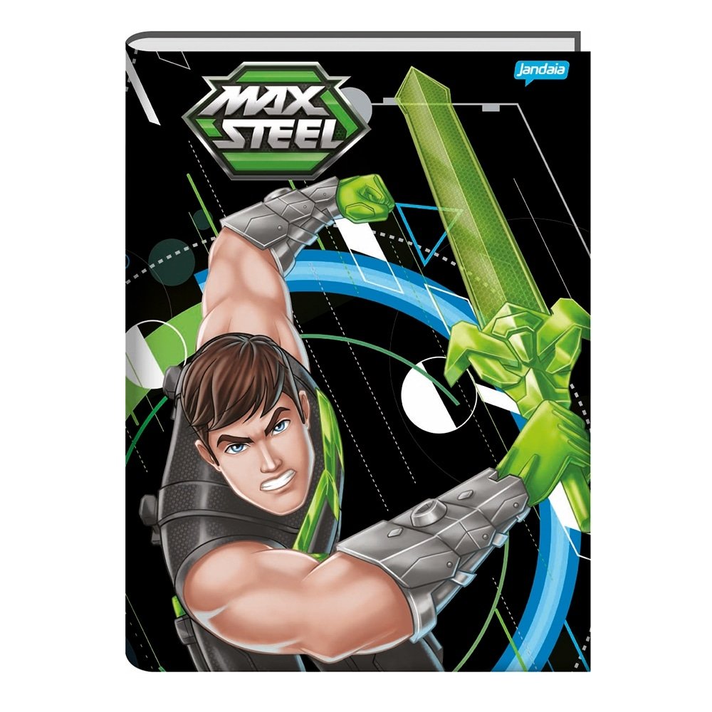 Caderno Costurado Jandaia ¼ Capa Dura Max Steel 80 Folhas - Embalagem com 5 Unidades (Sortidos)